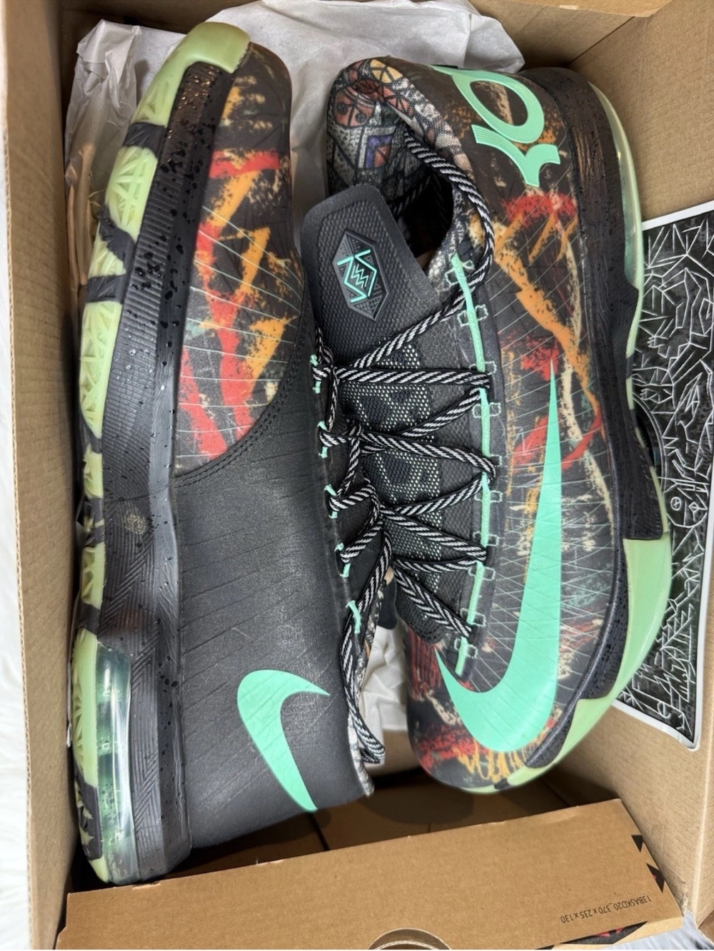 Nike KD basketball sneakers mint green & black